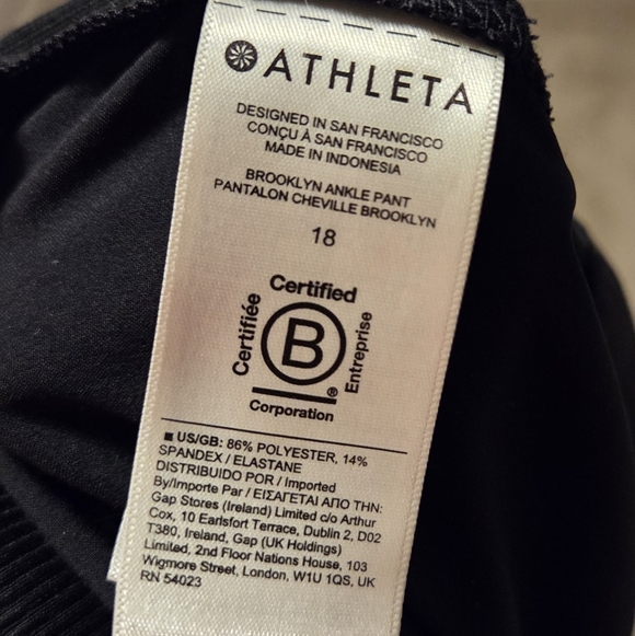 Athleta Brooklyn Mid Rise Ankle Pant Black Trouser Relaxed 198671 Women's 18 - Picture 4 of 9